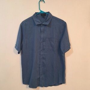 Men's Blue Short Sleeve Shirt
